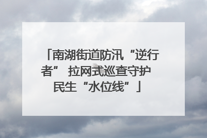 南湖街道防汛“逆行者” 拉网式巡查守护民生“水位线”