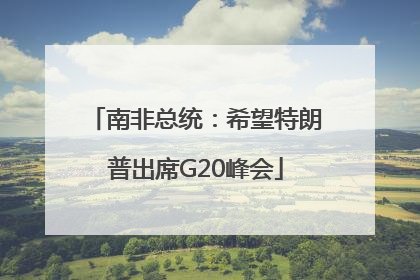 南非总统：希望特朗普出席G20峰会
