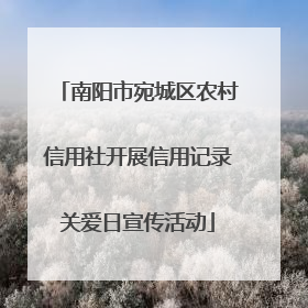 南阳市宛城区农村信用社开展信用记录关爱日宣传活动