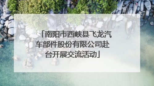 南阳市西峡县飞龙汽车部件股份有限公司赴台开展交流活动
