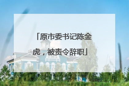原市委书记陈金虎，被责令辞职