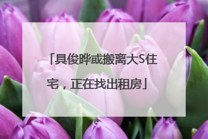 具俊晔或搬离大S住宅，正在找出租房