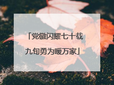党徽闪耀七十载 九旬勇为暖万家