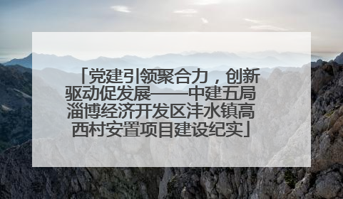 党建引领聚合力，创新驱动促发展——中建五局淄博经济开发区沣水镇高西村安置项目建设纪实