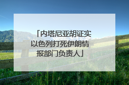 内塔尼亚胡证实以色列打死伊朗情报部门负责人