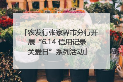 农发行张家界市分行开展“6.14 信用记录关爱日”系列活动