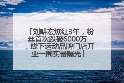 刘畊宏爆红3年，粉丝首次跌破6000万，线下运动品牌门店开业一周实景曝光