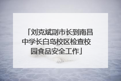 刘克斌副市长到南昌中学长白岛校区检查校园食品安全工作