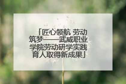 匠心领航 劳动筑梦——武威职业学院劳动研学实践育人取得新成果