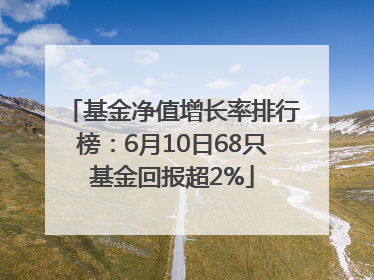 基金净值增长率排行榜：6月10日68只基金回报超2%