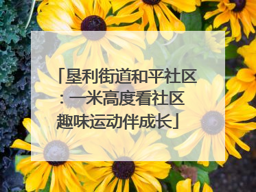 垦利街道和平社区：一米高度看社区 趣味运动伴成长