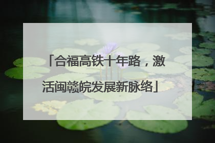 合福高铁十年路，激活闽赣皖发展新脉络