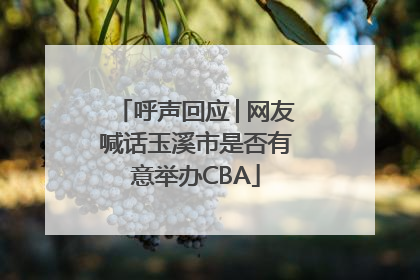 呼声回应│网友喊话玉溪市是否有意举办CBA