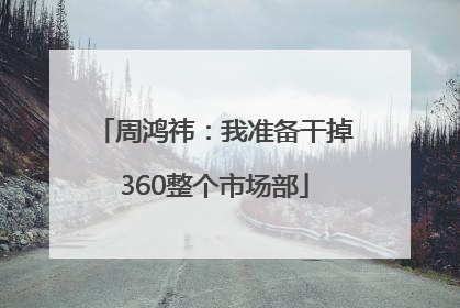 周鸿祎：我准备干掉360整个市场部