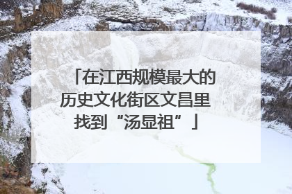 在江西规模最大的历史文化街区文昌里找到“汤显祖”