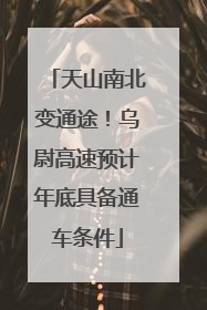 天山南北变通途！乌尉高速预计年底具备通车条件