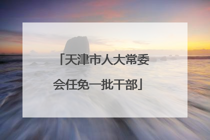 天津市人大常委会任免一批干部