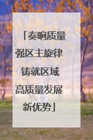 奏响质量强区主旋律 铸就区域高质量发展新优势