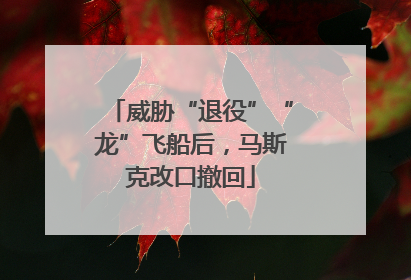 威胁“退役”“龙”飞船后，马斯克改口撤回