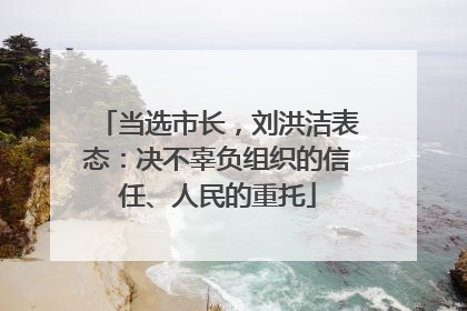 当选市长，刘洪洁表态：决不辜负组织的信任、人民的重托