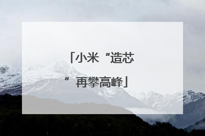 小米“造芯”再攀高峰