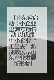 山东省启动中小企业出海专项行动 以优质中小企业“走出去”新成效展示山东产业发展新形象