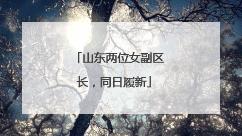 山东两位女副区长，同日履新