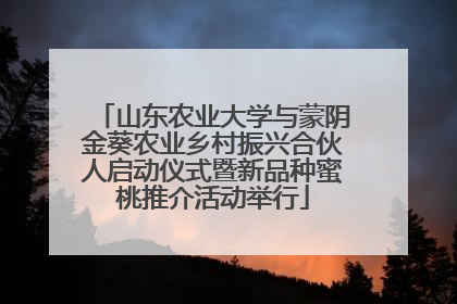 山东农业大学与蒙阴金葵农业乡村振兴合伙人启动仪式暨新品种蜜桃推介活动举行