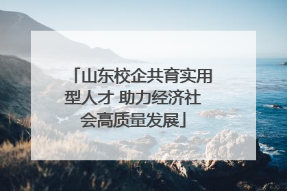 山东校企共育实用型人才 助力经济社会高质量发展