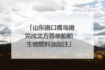 山东港口青岛港完成北方首单船舶生物燃料油加注
