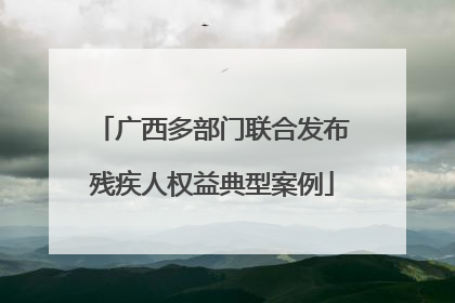 广西多部门联合发布残疾人权益典型案例