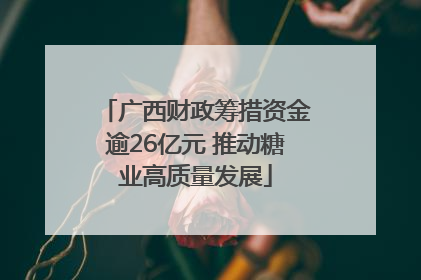 广西财政筹措资金逾26亿元 推动糖业高质量发展