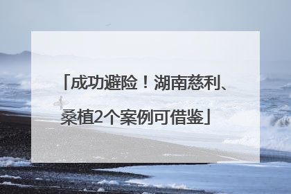 成功避险！湖南慈利、桑植2个案例可借鉴