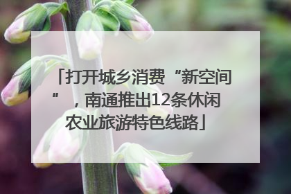 打开城乡消费“新空间”，南通推出12条休闲农业旅游特色线路