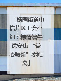 杨园街道电信片区工会小组：粽情端午送安康 “益心暖新”零距离