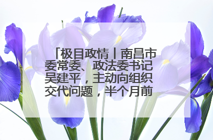 极目政情丨南昌市委常委、政法委书记吴建平，主动向组织交代问题，半个月前还在出席会议