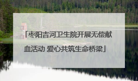 枣阳吉河卫生院开展无偿献血活动 爱心共筑生命桥梁
