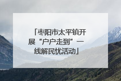 枣阳市太平镇开展“户户走到”一线解民忧活动