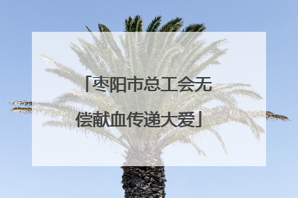 枣阳市总工会无偿献血传递大爱