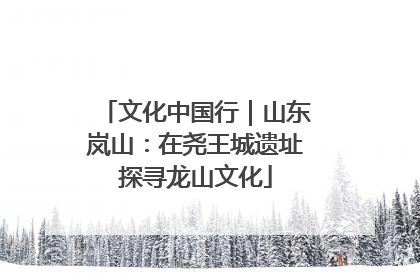 文化中国行｜山东岚山：在尧王城遗址探寻龙山文化