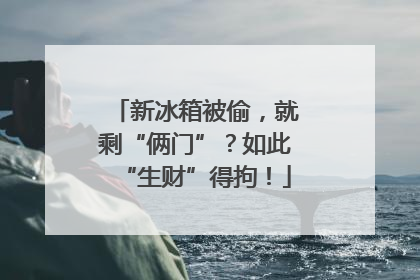 新冰箱被偷，就剩“俩门”？如此“生财”得拘！
