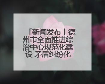 新闻发布丨德州市全面推进综治中心规范化建设 矛盾纠纷化解率达96%