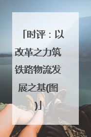 时评：以改革之力筑铁路物流发展之基(图)