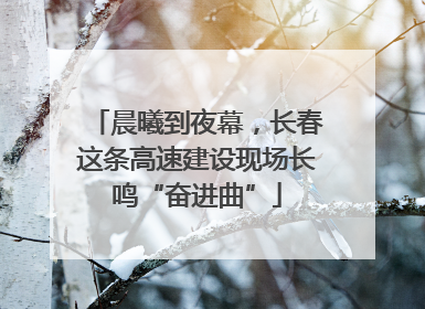 晨曦到夜幕，长春这条高速建设现场长鸣“奋进曲”