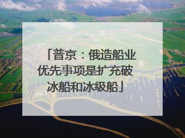 普京：俄造船业优先事项是扩充破冰船和冰级船