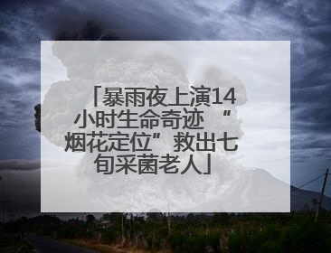 暴雨夜上演14小时生命奇迹 “烟花定位”救出七旬采菌老人