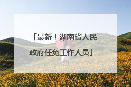 最新！湖南省人民政府任免工作人员