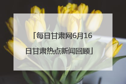 每日甘肃网6月16日甘肃热点新闻回顾