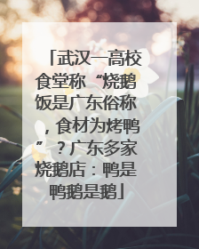 武汉一高校食堂称“烧鹅饭是广东俗称，食材为烤鸭”？广东多家烧鹅店：鸭是鸭鹅是鹅