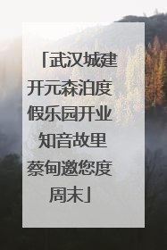 武汉城建开元森泊度假乐园开业 知音故里蔡甸邀您度周末